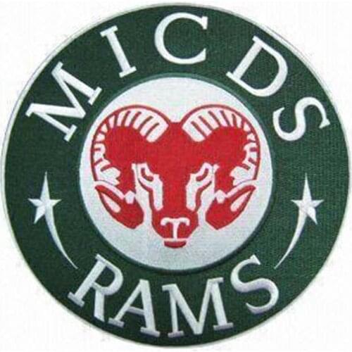 Micds Rams Embroidery Patches Made by Twill with Merrow Broder and Iron On Backing Customized MOQ 50pcs free shipping by Post