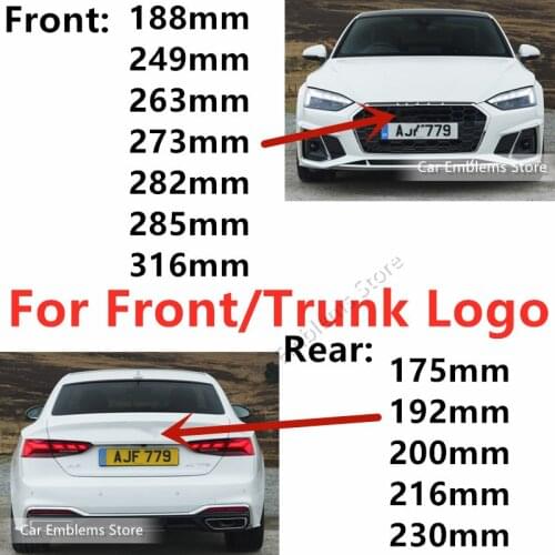 Silver Black 4 Ring Car Hood Bonnet Front Middle Grille Emblem Badge Tail Rear Trunk Logo Sticker Car Styling Auto Accessories