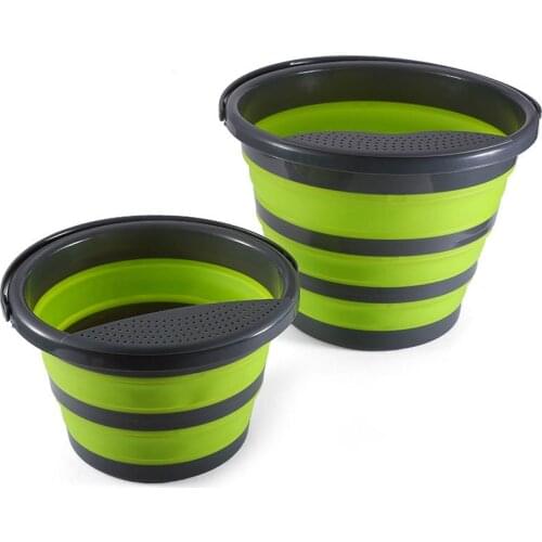 Collapsible Bucket with Drain Board & Handle Multipurpose Folding Washing Up Water Container for Outdoor Camping Hiking ASD88