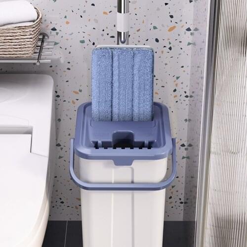 Squeeze Floor Mop Flat Touchless Kitchen Microfiber Spin Mop with Bucket Clean Up Fregona Microfibra House Cleaning Tools DK50MP