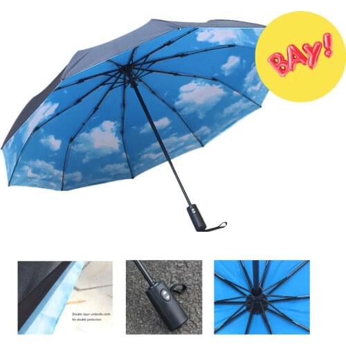 Windproof Automatic Folding Umbrella Women Men Car Luxury Large Business Umbrella Parasol Double Ten Bone Umbrellas