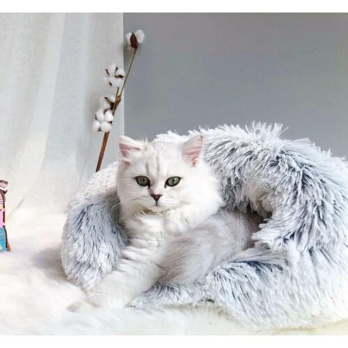 All Seasons Cat Sleeping House Long Plush Super Soft Pet Bed Kennel Cat Winter Warm Sleeping Bag Cover washable Pet House