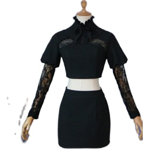 Anime LoL Akali cos Ali kDa womens black sexy cool cosplay costume