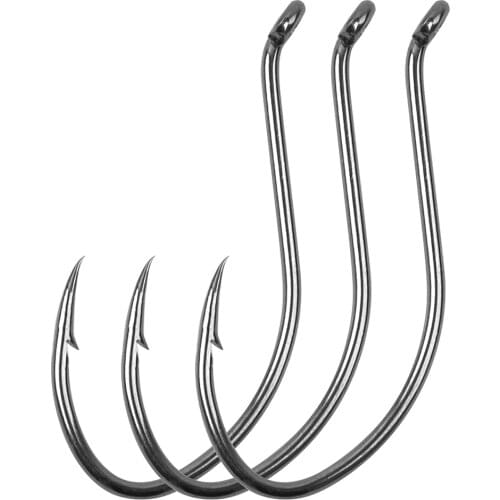 100pcs 8832 High Carbon Steel Fishing Hooks Black Wide Gap Cat Fish Bait Fishhooks Size 1 4 6 8 10 1/0 2/0 4/0