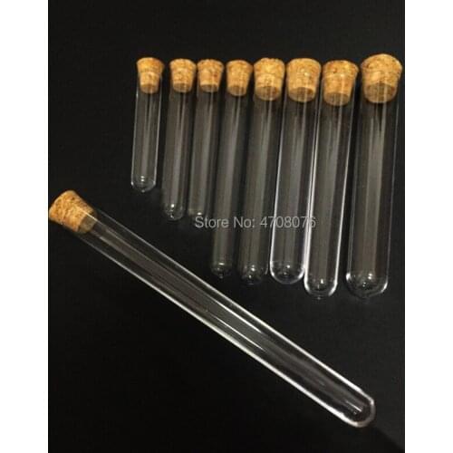 16x150mm 25pcs/lot Plastic test tube with cork PS material labware for scientific experiment transparent lab tube round bottom