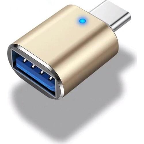 Aluminum alloy USB to type-c adapter with breathing light, mobile phone adapter, ambient light
