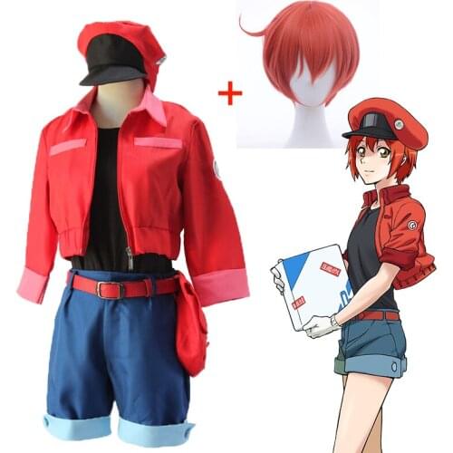 Amine Cells at Work! Cosplay Costumes Red Blood Cell Cosplay Custome Hataraku Saibou Halloween Carnival Party Erythrocytes
