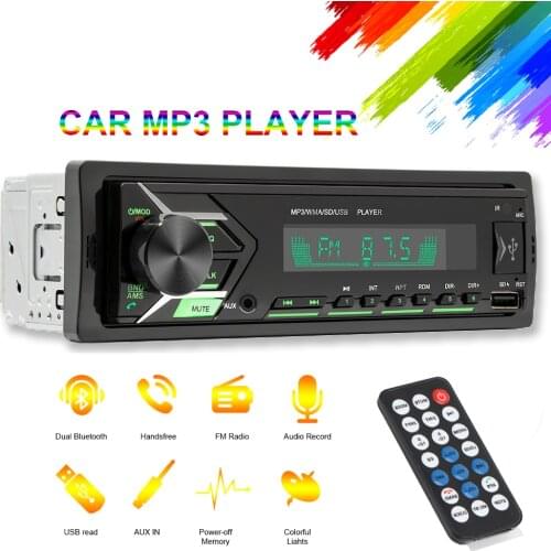 Colorful Backlight Car Audio Radio Autoradio DVD MP3 Player FM Bluetooth Stereo In-dash Caravan Truck 4x4 Automotive Accessories