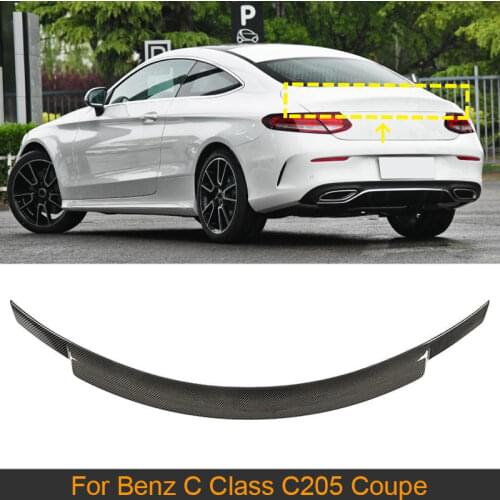 Car Rear Spoiler Wing For Mercedes-Benz C Class C205 Coupe 2015 - 2019 Rear Trunk Spoiler Boot Lip Wing Carbon Fiber