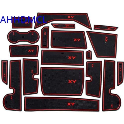 Car Anti-Dirty Pad Door Groove Gate Slot Cup Armrest Storage Pad Anti-Slip Mat For Geely FY11 Xingyue 2019