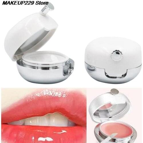 White Plastic Lipstick Container Case with Lip Brush Mirror Round Empty Cute Cosmetic Container for Lip Mask Concealer Lip Balm