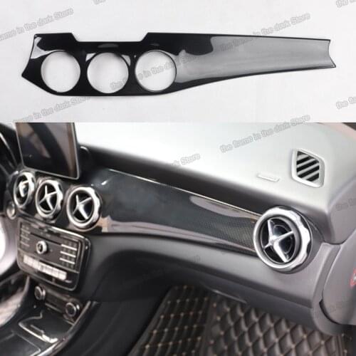 Lsrtw2017 Carbon Fiber Center Control Door Handle Trims CD Frame Gear Side Strip for Mercedes Benz Gla Cla X156 2013-2019