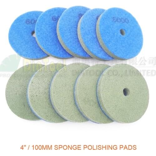 DIATOOL DIATOOL 10pcs/pk 100MM Sponge Diamond Polishing Pads For Soft Stone Marble Artificial Stone Terrazzo Grit#6000 Dia 100MM