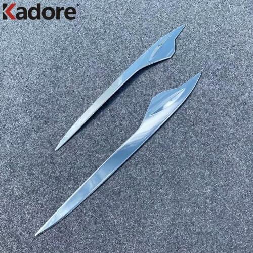 For Toyota Prius Hatchback 2019 2020 Chrome Headlight Eyebrow Cover Trim Head Lamp Eyelid Sticker Car Styling Accessories