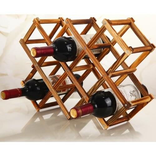 Quality Wooden Wine Bottle Holders Creative Practical Collapsible Living Room Decorative Cabinet Red Wine Display Storage Racks