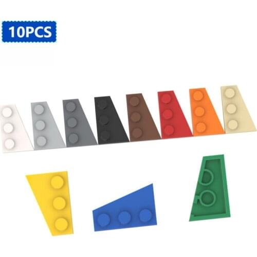 10 PCS MOC 43722 2x3 Wedge Plate (Right) Compatible With Assembles Particles For Building Blocks Parts DIY Educational Gift Toy