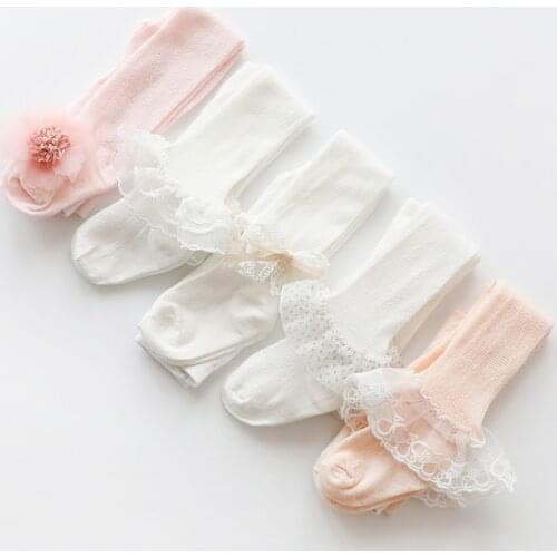 Baby Tights Infant Girl Newborn Kids Pantyhose Lace Bow Flower Hosiery Kids Stockings Summer Mesh Tights Toddler