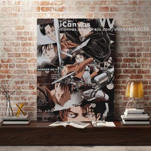Levi Ackerman Attack on Titan Anime Collage Canvas Home Decor Prints Living Room Bedroom Painting Wall Art Decoration Poster