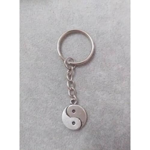 Fashion "Yin and yang"key chain - simple atmosphere Pendant Fit DIY charm keychain key ring Accessories D123
