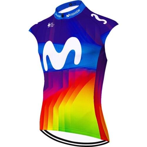 No windproof Movistar sleeveless Cycling Jersey Camisa Masculina Mallots Ropa Mallot Verano Camiseta Ciclismo Masculino Maillot
