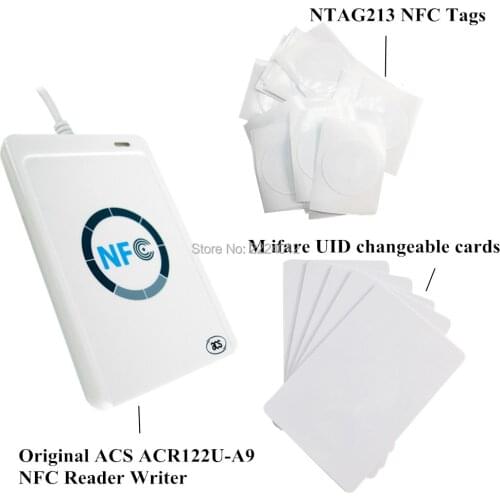 ACR122u nfc reader writer USB interface + 5pcs NTAG213 nfc tag + 5pcs m ifare UID changeable 1k cards + free SDK