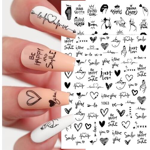 New 3D Nail Art Sticker Butterfly Star Moon Love Heart Design Applique Small Pattern Nails Slider Nail Art Decoration