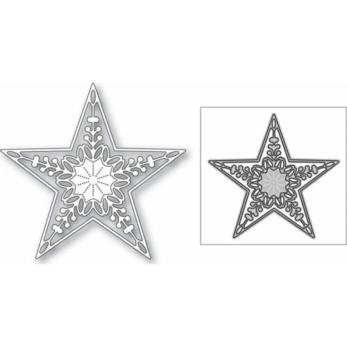 New Christmas Floral Lace Star 2020 Metal Cutting Dies for DIY Scrapbooking and Card Making Decorative Embossing Craft No Stamps