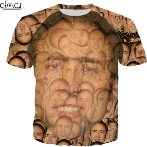 CLOOCL Newest Popular Nicolas Cage 3D Printed Men T Shirt Harajuku Summer Short Sleeve Casual Unisex Tops Drop Shipping