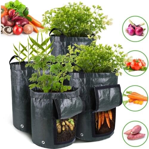 New Potato Cultivation Planting Woven Fabric Bags Garden Pots Planters Vegetable Planting Bags Grow Bag Farm Home Garden Tool