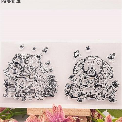 PANFELOU field the rabbit Transparent Clear Silicone Stamp/Seal for DIY scrapbooking/photo album Decorative clear stamp sheets