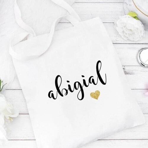 Personalized Cotton Canvas Tote Bag Bridesmaid Tote Bag Eco Handbag Tote Women Canvas Shopping Bag Casual Wedding Gifts
