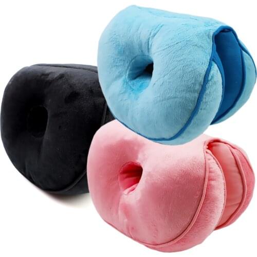 TDANCE 1Pcs Dual Seat Cushion Memory Foam Latex Office Chair Back Seat Cushion Comfy Buttocks Mat Pad Travel Pillow