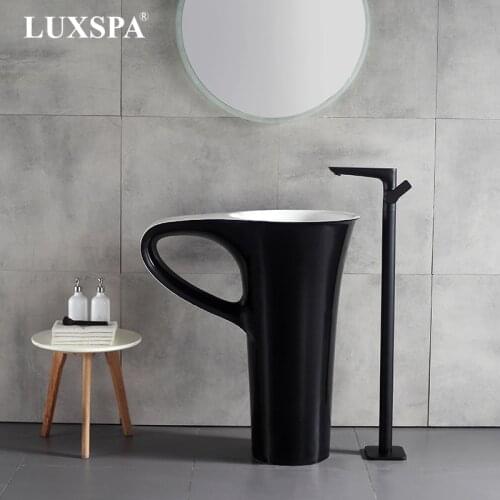 Unique Design Pedestal Resin Stone Basin Artificial Stone Basin Solid Surface Basin