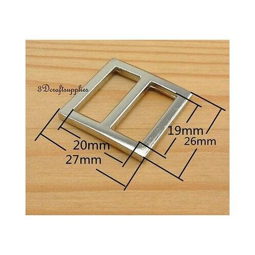 Strap adjuster rectangle sliders alloy nickel 19 mm 3/4 inch 10pcs U87