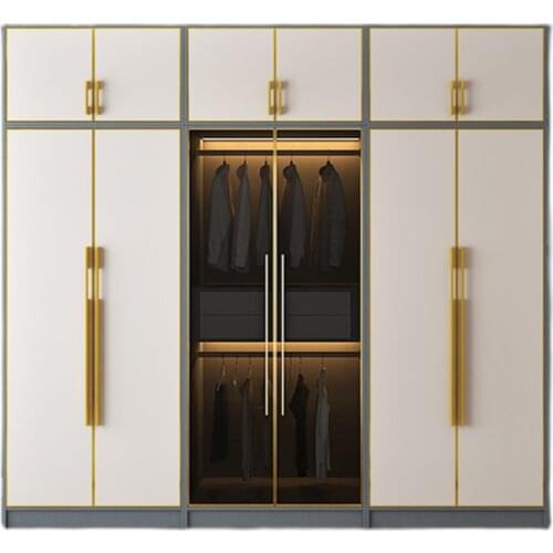 Modern minimalist combination home wardrobe light luxury bedroom cabinet cloakroom wardrobe