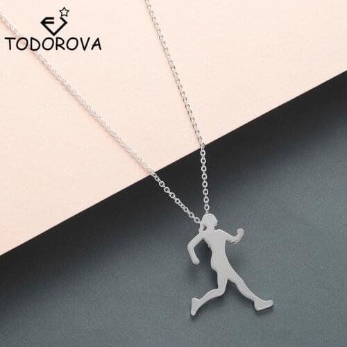 Todorova Cute Kangaroo Phoenix Marathon Runner Pendants Women Necklace Stainless Steel Jewelry Horse Animal Necklaces Collier