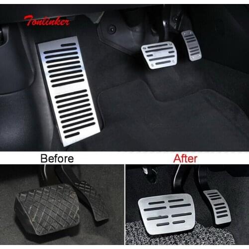 Tonlinker Modified Brake/Rest/Gas Pedal Cover Case stickers for AUDI A3 2014-18 Car Styling 2-3 PCS Aluminum Cover stickers