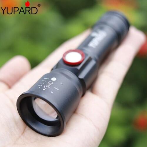 Outdoor strong light P50 waterproof zoom flashlight LED multi-function USB rechargeable tactical flashlight LED fishing light