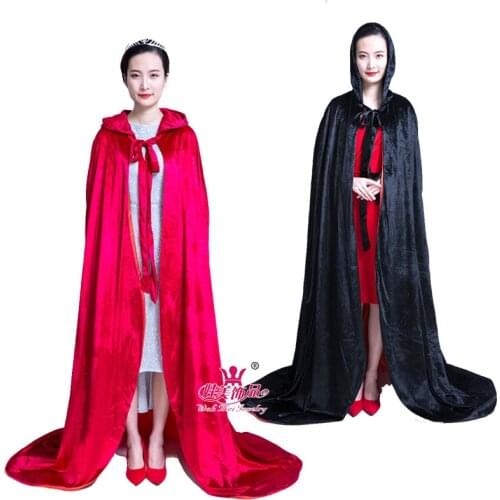 Adult beauty contest velvet long hat cloak costume to participate in activities, party show velvet cloth 180cm cloak in differen