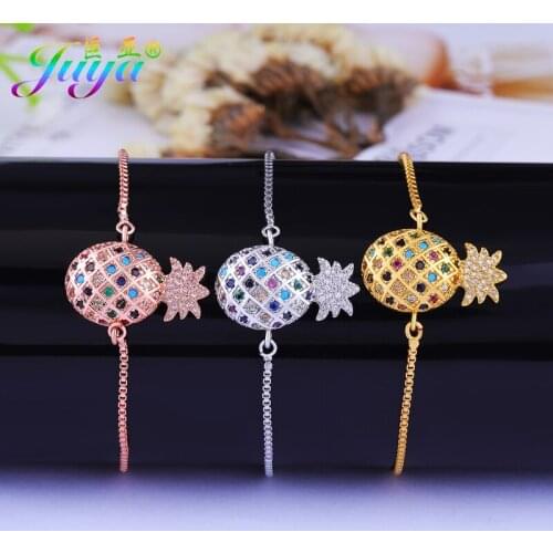 Juya Rainbow Jewelry Supplies Adjustable Chains Pineapple Charm Bracelets For Women Fashion Christmas Gift Jewelry Wholesale