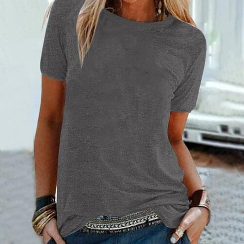 Summer Short Sleeve Oversized T Shirt Casaul Tops Women 2021 Blusas Vintage Clothes Solid T-shirts Plus Size Women Clothing