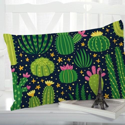 1pc Pillow cover Pillow case Luxury Bedding Pillowcase Pillowcovers decorative Customizable size 3D Print Nordic Cactus green