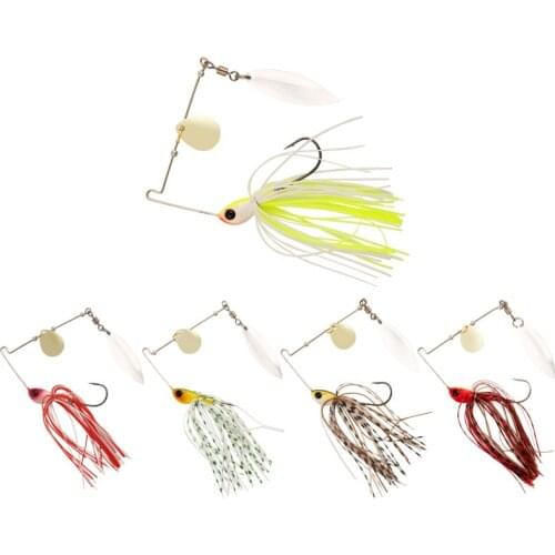 10.5G Metal Bait Spinnerbait Jig Spinner Spoon Bass Bearded Man Bait Sequin Sinking Fishing Lure For Pike Wobbler