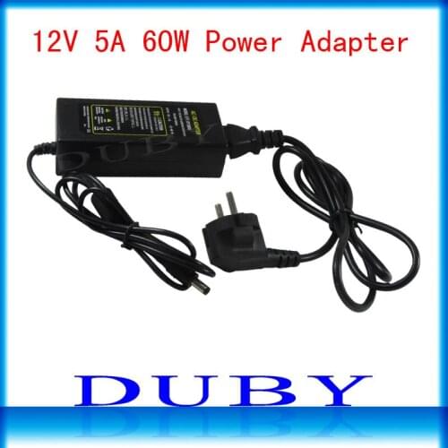 12V5A New AC 100V-240V Converter power Adapter DC 12V 5A Power Supply EU/US/UK Plug DC Free shipping