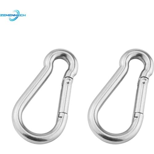 2PCS Stainless Steel Buckle Multifunctional Spring Snap Carabiner Quick Link Ring Hook Snap Shackle Chain Fastener Hook Marine