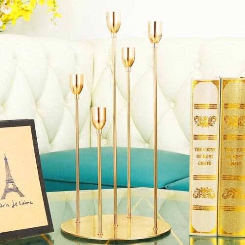2021 New Candle Holder Electroplating process Simple Golden Wedding Decoration Bar Party Living Room Decoration Home Ornaments