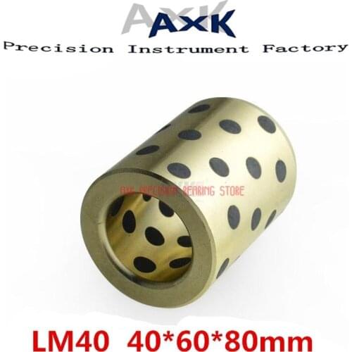 2021 Real Rolamentos Thrust Bearing 40x60x80 Mm Linear Graphite Copper Set Bearing Bushing Oil Self-lubricating Jdb Lm40uu Lm40