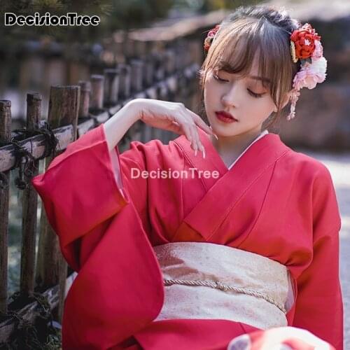 2021 japanese traditional cloth kimono dress women girls yukata vintage printing daily geisha kimono robe japanese kimono