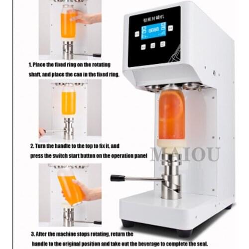 220VCommercial Fully Automatic Can Sealing Machine Milk Tea Shop Plastic Can Beverage Sealing Machine Sealing 50Mm