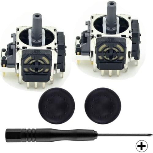 2x3pins Original 3D Analog Sixaxis Vibration Rocker Joystick Module+ Silicone Thumbstick Caps For PS3 Vibration Controller